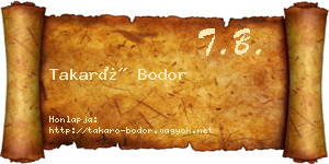 Takaró Bodor névjegykártya
